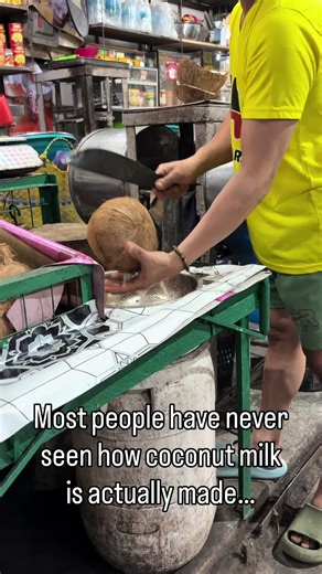 Fresh coconut milk made the traditional way 🥥 #Philippines #FoodShorts #Travel #SoutheastAsia #TropicalLife