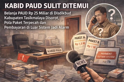 Tasikmalaya — Pengadaan sarana Pendidikan Anak Usia Dini (PAUD) oleh Dinas Pendidikan dan Kebudayaan Kabupaten Tasikmalaya tahun anggaran 2025 menuai sorotan serius. Berdasarkan data e-Katalog 6.0, sedikitnya 11 paket pengadaan dengan nilai akumulatif sekitar Rp 25,4 miliar digelontorkan hanya untuk segmen PAUD, mulai dari Alat Permainan Edukatif (APE) dalam dan luar, meubelair, hingga TIK dan sarana pembelajaran interaktif digital. Besarnya anggaran dan pola pengadaan yang muncul memunculkan pe