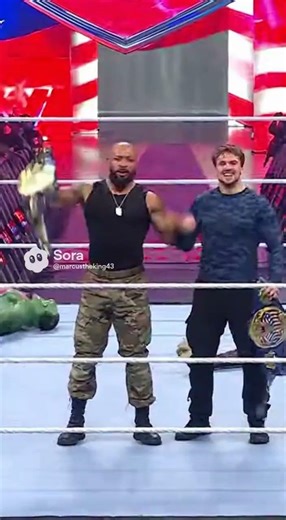 Army Ranger and Navy SEAL win the US Tag Team Titles #military #army #navy #wrestling