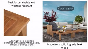 Teak San Francisco Outdoor Patio Coffee Table, Made from Solid A-Grade Teak Wood