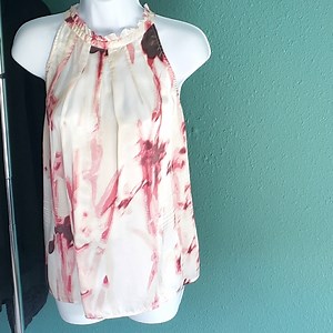 Banana Republic, Medium, White and Pink Blouse