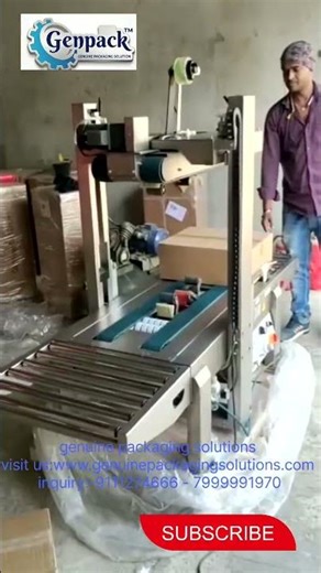 fully automatic carton sealing machine demo#manufacturing#carton sealing