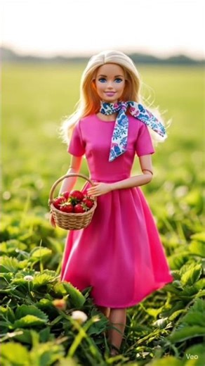 “Strawberry Picking with Barbie inMagicalForest#StrawberryPicking #NatureVibes #AestheticVideo