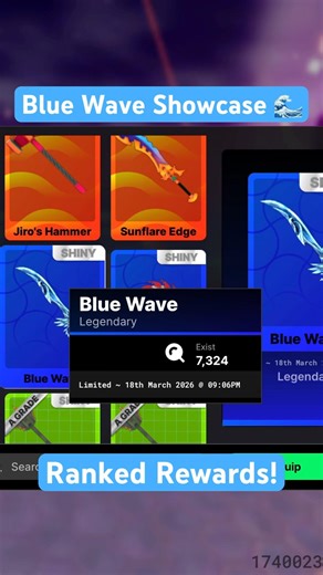 Blue Wave Sword Showcase 🌊 #deathball #roblox
