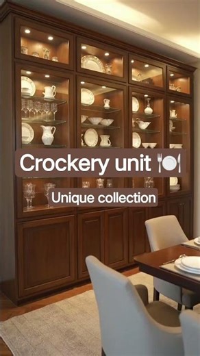 Modern Crockery Unit Design | Kitchen Storage #kitchendesign #viralshorts