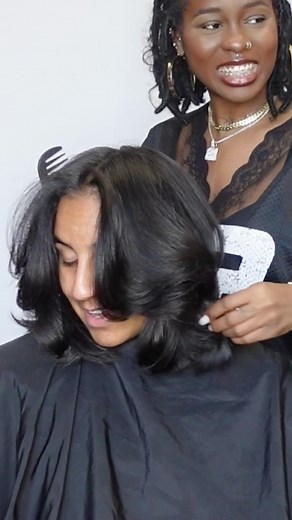 I love the opportunity to cut wet hair! Being able to cut this wet allowed me to see in real time how her hair shrinks and how her wavy curly hair defines better by removing the weight at the bottom that causes her hair to be in a stretched out state. This also gave her curls somewhere to sit and rest on top of the others, forming a shape that will allow her to wear her hair however! Specializing in textured hair requires me to take approaches different from what was taught in cosmetology school