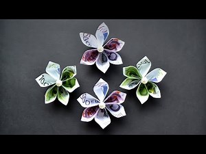 Herrlich Origami BLUME Euro Geldschein GELD FALTEN | Easy Money Origami FLOWER Tutorial DIY