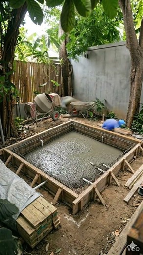 Building a Cozy Backyard Plunge Pool Step by Step#Construction #BackyardBuild #OutdoorLiving