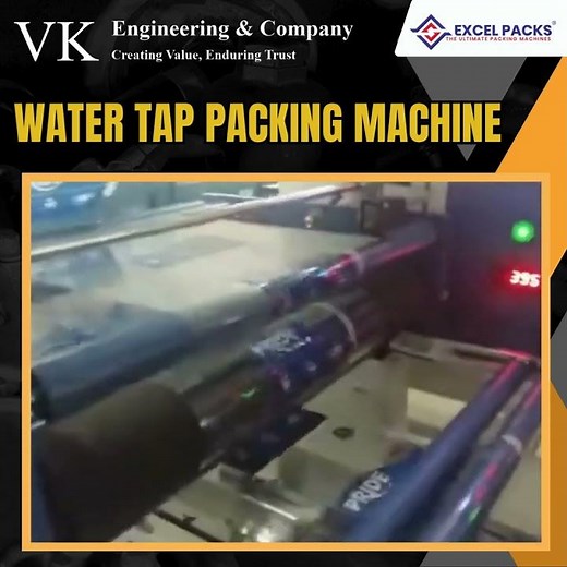 Water tap packaging made efficient with our high-performance Flow Wrap Machine by Excel packs 💧🔧📦
