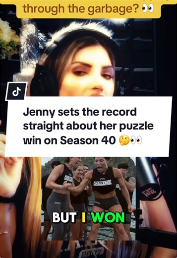 Jenny sets the record straight about her puzzle win on Season 40 of The Challenge & digging through the garbage? 👀🤔 #thechallenge40 #thechallenge #thechallengemtv #thechallengeallstars #fyp #foryou