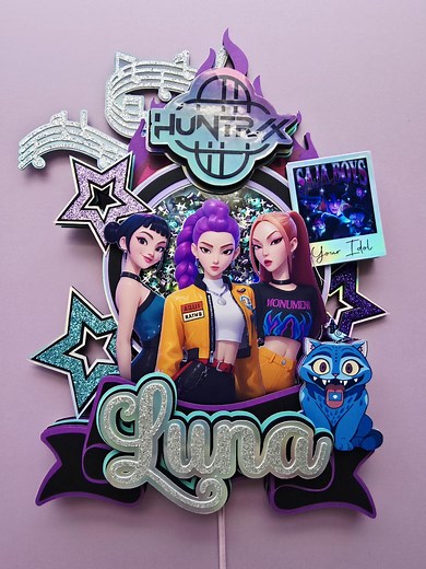 Handmade Kpop Huntrix Cake Topper – Shaker Style Birthday Decor - Etsy