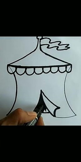 How to Draw A Camping Tent