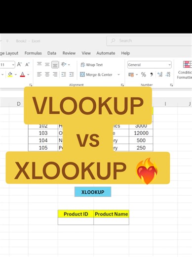 Learn the difference between VLOOKUP & XLOOKUP in Excel using a simple product table! ⚡ #uktiktok #uklife🇬🇧 #viraluk #ExcelTips #dataanalysis
