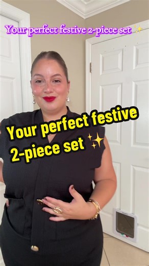 POV: You need a holiday outfit that’s comfy, chic, AND festive 😍🎄 Meet the KatchMe Women’s Leisure V Neck Gold-Toned Button Decor Loose Tank Top & Wide Leg Trousers Co-ord. Soft, flowy, and easy to style—perfect for brunch, holiday shopping, or cozy nights by the tree ✨ Add boots, heels, or cute flats… instant holiday vibes! Click on the cart to get yours today before it sells out! ❤️ #h#holidayoutfitc#christmasfashion2pieceset #comfyandchic #katchme