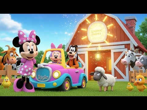 Minnie Mouse & Sheep Farmhouse Adventure 🌼🚗 | Giggle Car, Funny Animals & Magic Lantern
