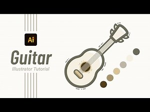 How to Create a Guitar Illustration in Adobe #Illustrator step by step