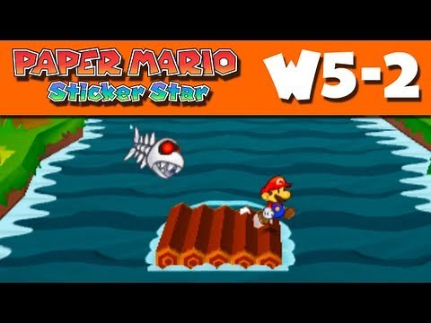 Paper Mario Sticker Star - W5-2 - Jungle Rapids (Nintendo 3DS Gameplay Walkthrough)