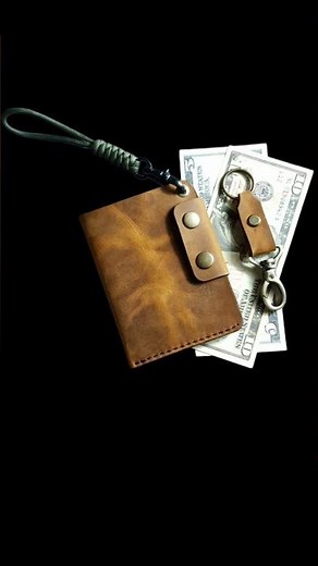 Making a leather EDC wallet / PDF pattern / DIY card holder / Tutorial #leatherwork #leathercraft
