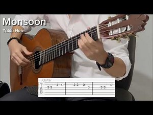 Monsoon by Tokio Hotel (EASY Guitar Tab)