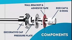 Croydex Stick n Lock No Drill Stainless Steel Adhesive shower curtain rod, adjustable curtain rod from 40in-72in, Chrome finish, curtain rods no drilling
