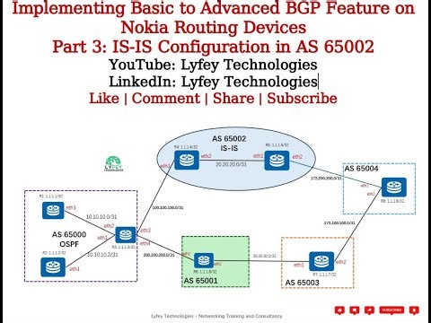 Implementing Basic to Advanced BGP Feature on Nokia Rourts Part 3: IS-IS Configuration in AS 65002