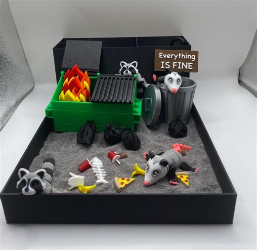 Dumpster Fire Zen Garden, Mini Desk Decor, Sensory Calming Sand Garden for Desk, Fidget Stress Relief, Office Decor, Cubicle Decor - Etsy