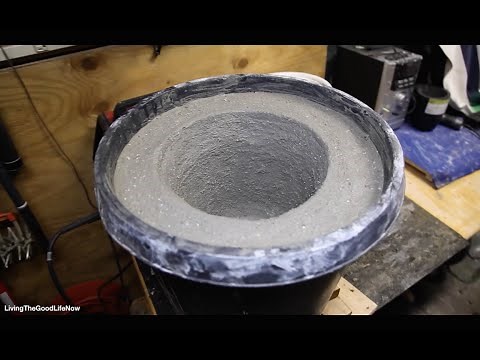 How to make a Large $50 Mini Homemade Metal Foundry Furnace Forge propane or charcoal DIY Pt.1