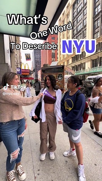 We asked out atudents to describe NYU in one word! Will you join them in the class of 2028?? 💜🏙️📚 #nyucas #nyu #newyorkuniversity #nyuartsandscience #newyorkcity #CASBeautifulBrain #newyork #beautifulbrain