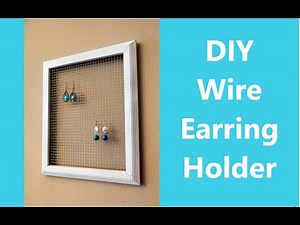 DIY Frame Earring Holder #jewelryorganizer #earringholder #earrings #organizer #diyprojects #diy