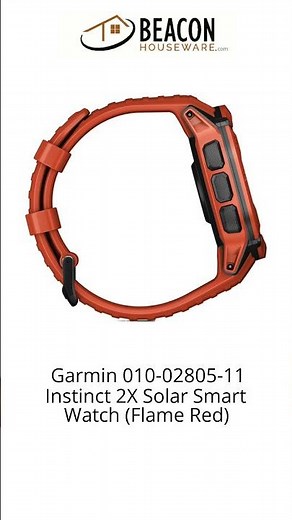 Garmin 010-02805-11 Instinct 2X Solar Smart Watch (Flame Red)