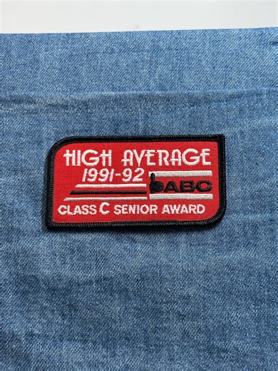 ABC Bowling Patch High Average Class C Senior Award 1991-1992 Vintage Red - Etsy