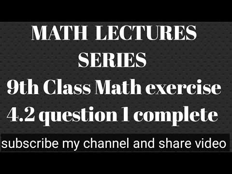 9th Class math Exercise 4.2 question number 1