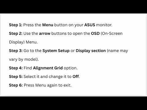 How to Turn Off Alignment Grid on ASUS Monitor – Disable Grid/Screen Alignment Overlay