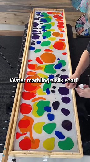 Silk Scarf Water Marbling Art Creation
