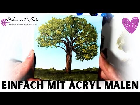 Einfach einen traumhaften Baum malen lernen, Acrylmalerei Tutorial für Anfänger 🌳