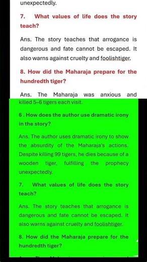The Tiger king question answer class 12 chapter -2 #class12th#English important question answer