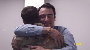 When your brother is in Afghanistan with the U.S. Army National Guard and your mom lives in Colombia, you don't expect to see them in your engineering building, but Wednesday was no ordinary day for LSU student John Estrada. | LSU