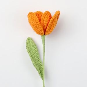 [Hot Item] Handmade Lilac Crochet Flower, Multi Color, Green Leaves with Long Stick. for Home Decoration, Graduated Ceremony, Wedding Celebration Birthday Gift etc.