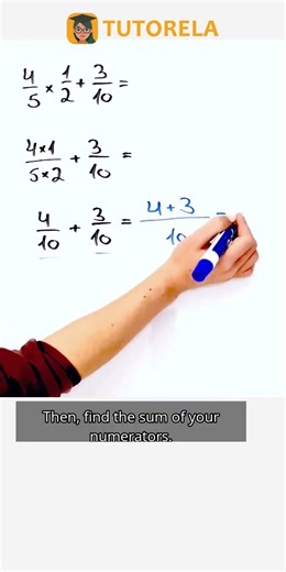 Solve: (4/5 × 1/2) + 3/10 | Fraction Operations #Math #OperationsWithFractions
