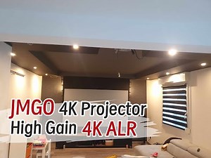 Smart JMGO Laser Projector With High Gain 4K ALR Motorized Tab-tension Screens