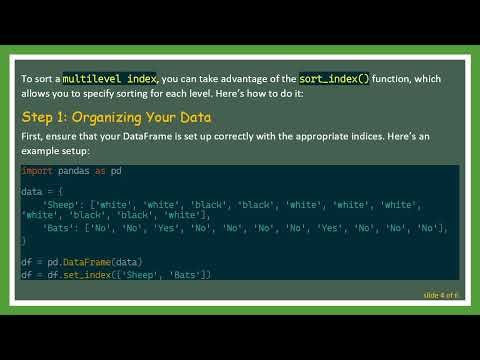 Sorting a multilevel index in Pandas