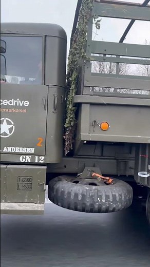 Rare Military Transport Truck Driving on Public Road | Army Style Truck