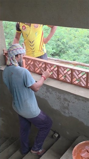Terracotta Jali Fixing Process 🧱✨ | Perfect Installation Method #shorts