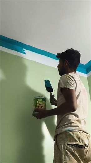 bedroom blue colour bit painting #shorts #painting