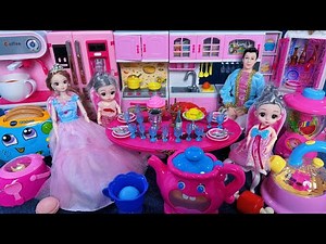 12 Minutes Satisfying with Unboxing Barbie Princess Kitchen Set & Family Party Toys Review | ASMR