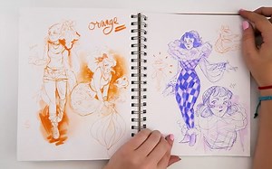 【速写本】【DrawingWiffWaffles】速写本翻阅!-我画速写最快的一次- 18次