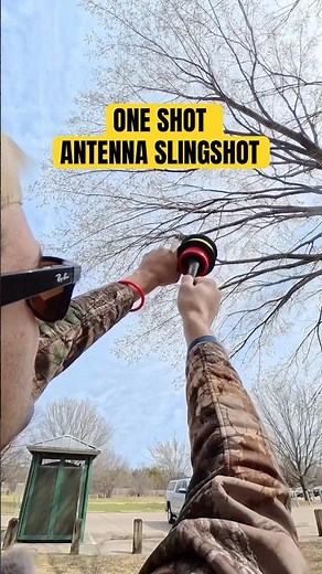 One Shot Antenna Slingshot! By @R‪@Ray-W2RE‬y first antenna build 🔥. #hamradio #experiment #hobby