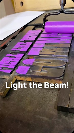 The NBA basketball season is underway and we here at the Sacramento History Museum are, of course, rooting for the home team! It has been a rough season so far but Alex letterpress printed something for the @sacramentokings who are on a 3 game win streak! We had to get out some large wood type that was made in the late 1880s by the Hamilton Wood Type Company for this occasion. The typeface is French Clarendon. The text reads “GO KINGS LIGHT THE BEAM!” The beam appears over the Golden 1 Center wh