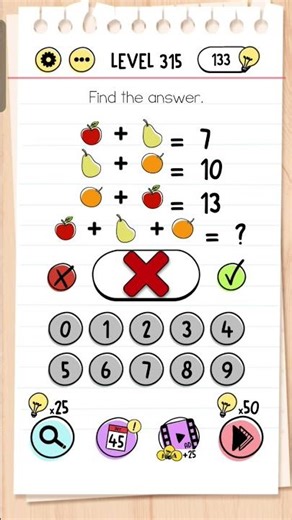 Brain test level 315 solution