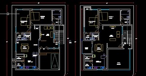 30X40 autocad 2d plan | north facing house vastu plan